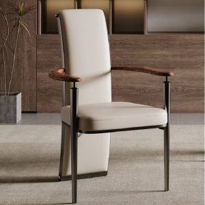 Jersey Island Casual Single Chair Retro Genuine Leather Designer Single Seat