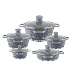 Wholesale 10 Pieces Cooking Pot Set Induction Non Stick Cookware Set Aluminium