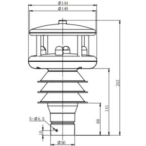 UV Resistance Ultrasonic Anemometer Cold MODBUS Protocol Weather Friendly