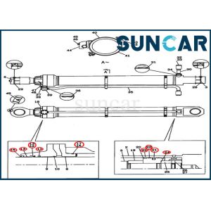 China LZ00313 Bucket Cylinder Service Kit CX800 Case Excavator Hydraulic Arm Sealing Kit on sale