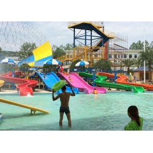 Anti Fade Swimming Pool Water Slides Aqua Play Equipment