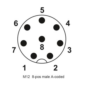 8P CuZn A Coding M12 Waterproof Connector Plastic PA66 IP68
