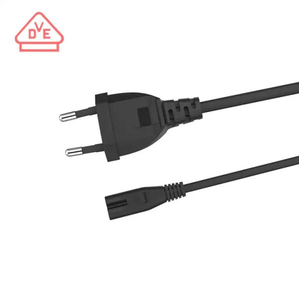Quality XianDa supply best 360 tv EU Plug 2 pin to IEC C7 electrical supplies power cords dryer extension cords ac power cord wholesale
