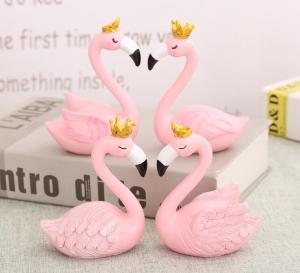 Cheap Creative Pink flamingo Resin Crafts Figurines desk décor for sale
