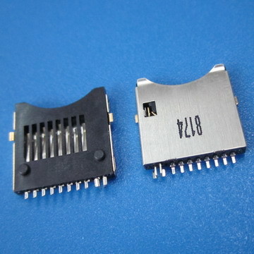 micro pcb SD push sim card connector 8pin smt，mini sd card socket，smc card，TF