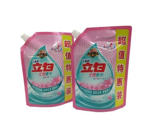 Custom printing laminated material leakage proof doypack stand up detergent