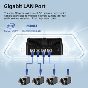 Celeron N5105 Processor With Four LAN and 1HDMI 1DP Network Mini PC