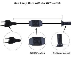 EU Power Cable with E12 E14 E27 Lamp Holder and On/Off Switch