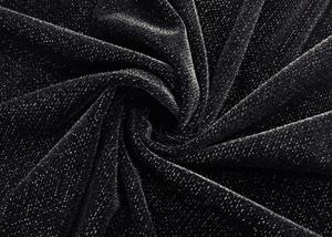 China 260GSM 94% Polyester Micro Velvet Fabric for Women's Wear Silver Lurex Black on sale