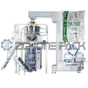 Ice Packaging Machine Solid Granule Weighing System Roll Film Bag Vertical