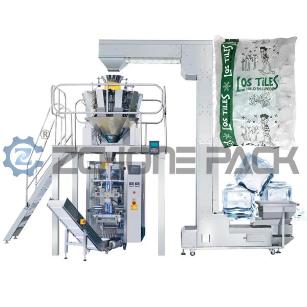 Ice Packaging Machine Solid Granule Weighing System Roll Film Bag Vertical