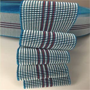 50mm Blue Sofa Elastic Webbing PE Chinese Rubber Yarn Material