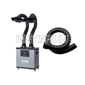 Two Arms 200w 110v Fume Extractor , Grey Color Fume Eliminator With 4 Wheels