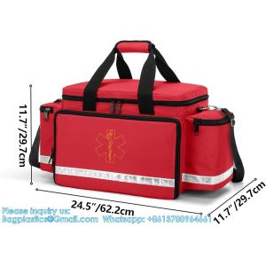 China Emergency Responder Trauma Bag Empty, Professional First Aid Kits Storage Medical Bag With Inner Dividers Anti-Scrat on sale