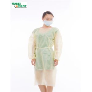 Non Sterile Disposable SMS Nonwoven Isolation Gown With Elastic Wrist