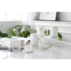 Scratch Prevent LFGB 20oz Porcelain Reusable Espresso Coffee Cup