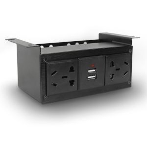 Under Office Under Desk Power Strip With USB Charger , Desk Mounted Power Socket