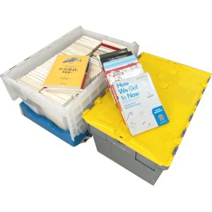 Silk Printing Logo 70L Plastic Crates for Books and Files Storage Solutions