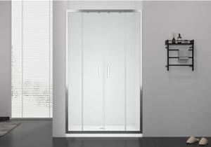 Cheap Clear Rails Sliding Glass Shower Enclosure Roller / Screen Printing 8MM for sale