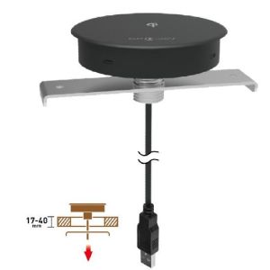 9V 1.75A Hudly Invisible Built In Wireless Charger Desk With 1.5M USB Cable