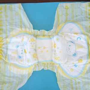 PE Backsheet Disposable Printed 3D Leak Prevention Channel Diaper with USA Fluff