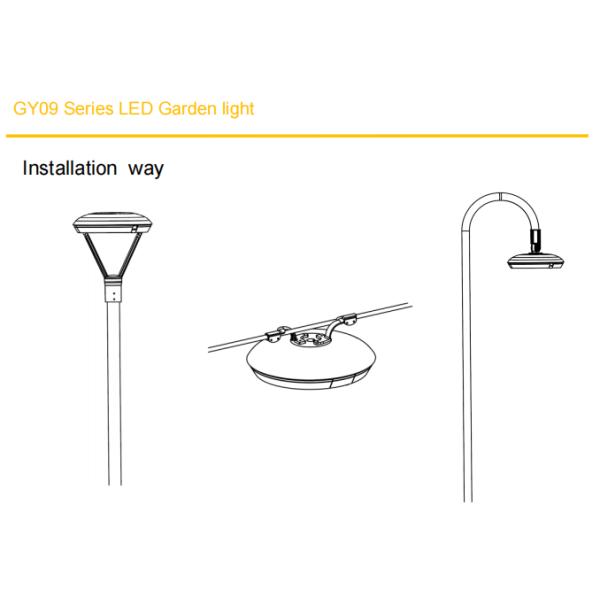 60W Roadway Led Pole Light Waterproof IP66 Garden Pathway Lighting