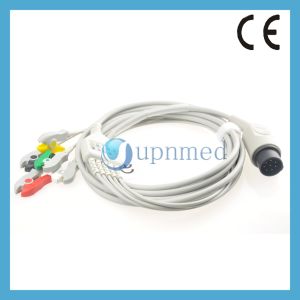 China Nihon Kohden ECG cable with 5 lead wires, clip on sale
