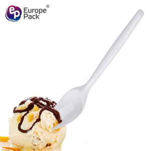 Eco Friendly plastic clear spoon fork with cake reusable plastic spork