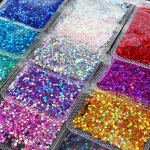 Cheap 3mm Holographic Silver Glitter Star Shaped Polyester Cosmetics Bag for Colourful Toys on Graduation and Valentine's Day for sale