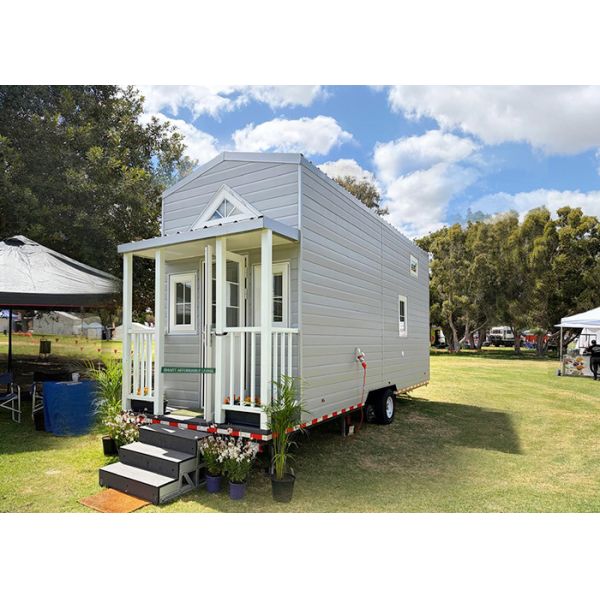 Quality As/US Steel Frame Prefab Tiny House With Trailer On Wheels For Travel wholesale