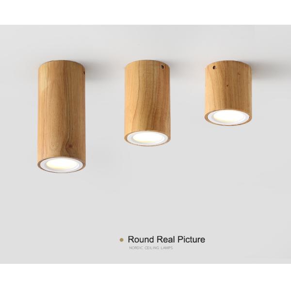 Nordic style round and square solid wood corridor led ceiling light living room Aisle wood led down light(WH-WA-57)