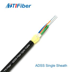 China G652D ADSS Fiber Optic Cable All Dielectric 24cores 100m Span Self-Supporting Aerial on sale