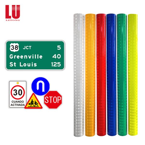 Quality 10 Year High Intensity Prismatic Print Self Adhesive Printable Reflective Road Sign Vinyl HIP Reflective Sheeting Film Material wholesale