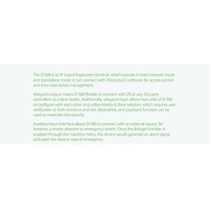 SF300 ZKTECO DOOR ACCESS CONTROL Fingerprint reader access control terminal with