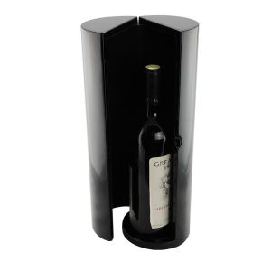 Custom Black Personalised Wine Gift Box Durable With Cylindrical Design
