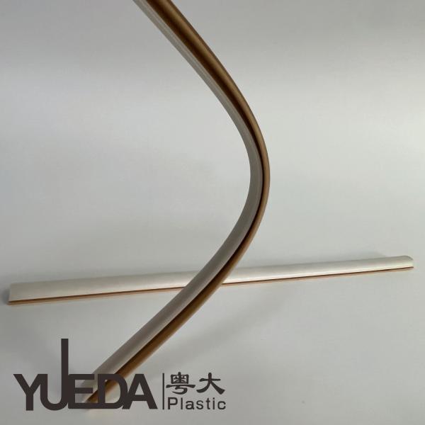 Two Color PVC Plastic Profiles Wood Grain Plastic Extrusion Shapes Impact Resistance