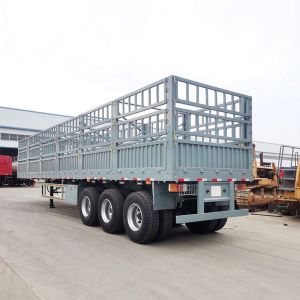 3-Axle 12-Tire High-Side Fence Cargo Semi-Trailer Is Fitted With Mechanical