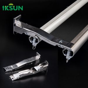 Household Office Double Aluminium Curtain Track Ceiling Mounted With Bracket And