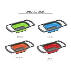 BPA Free Square Silicone Collapsible Colander Strainer