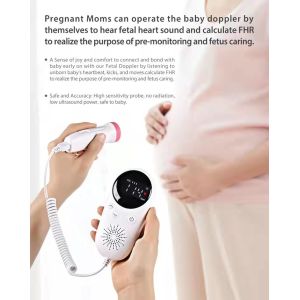 3.0MHz Home Pregnancy Doppler Heartbeat Monitor LCD Display No Radiation