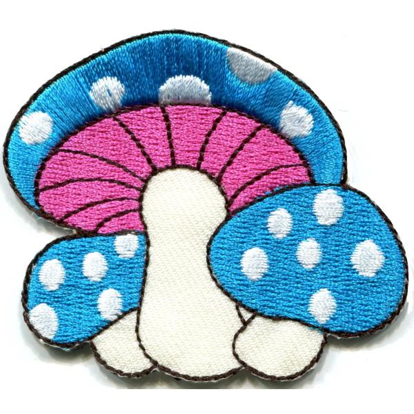 Quality Kids Embroidered Custom Iron On Patches Applique Mushroom Butterfly wholesale