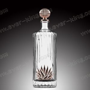 New Design Luxury 700ml Tequila Glass Bottle With Glass Cap
