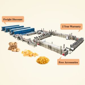 Cheap Industrial Fully Automatic Frozen French Fries Making Machine with Gas Heating Method for sale