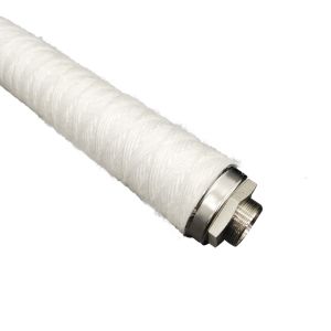 OD 60MM String Wound Filtration Cartridge With Stainless Steel 304/316 Support
