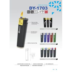 Disposable Refillable Lighter EU Standard With Dy-1703 Briquet Plastic