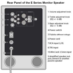 E404 Active Studio Monitor 15Wx2 Wooden Bookshelf Speakers