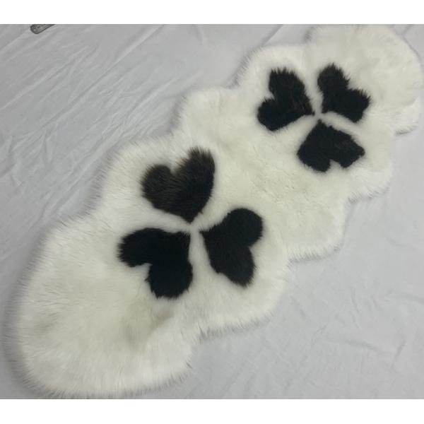 Quality 65x180 Plush Faux Sheepskin Carpet White Fur Rug wholesale