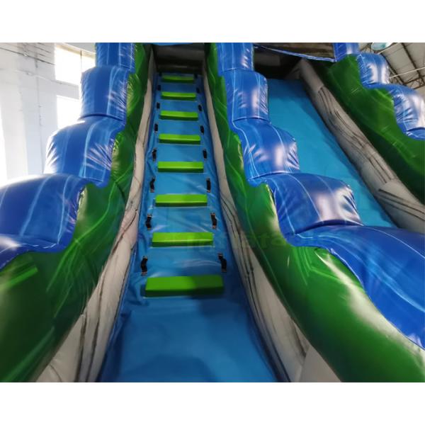 Palm Tree Blue Bounce House Inflatable Water Slide Digital Printing