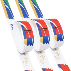 Temperature Resistant Colored Paper Wristbands With Custom Logo Waterproof
