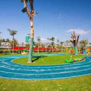 Shockproof Two Layer EPDM Jogging Track Material Red High Elasticity